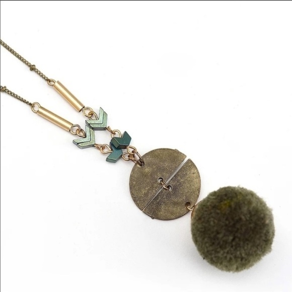 Pom Necklace Sweater Chain Long Hematite - Picture 5 of 6